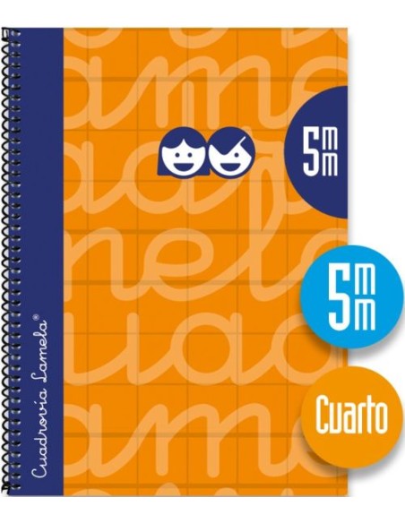 CUADERNO ESPIRAL 4º 80H 90G 5MM NARANJA CUADROVIA EXTRADURA